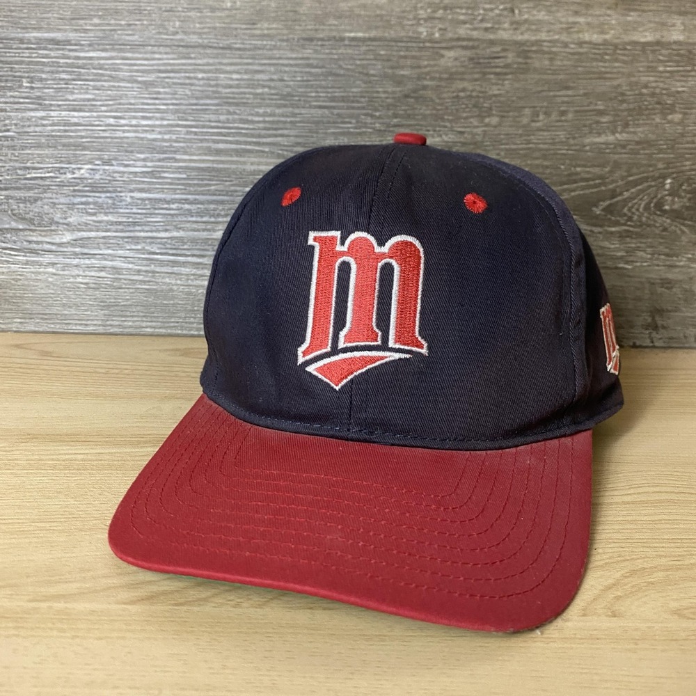 Vintage Minnesota Twins Hat Cap Snap Back Dark Navy Red MLB Baseball Mens 90s
